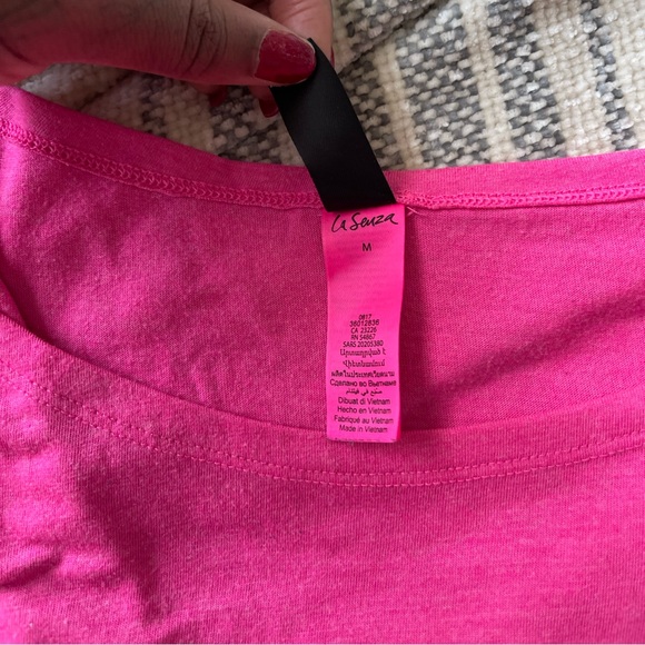 SOLD-Hot Pink Off the shoulder La Senza Longsleeve - Picture 2 of 7